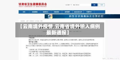 【云南境外疫情,云南省境外输入病例最新通报】-第3张图片