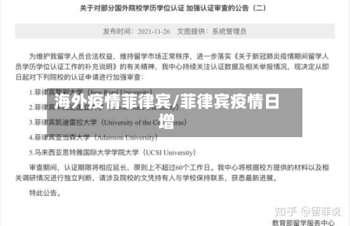海外疫情菲律宾/菲律宾疫情日增-第2张图片