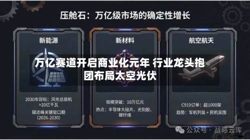 万亿赛道开启商业化元年 行业龙头抱团布局太空光伏