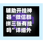 辅助开挂神器“微信群拼三张有挂吗”详细外挂透视辅助软件教程-第2张图片