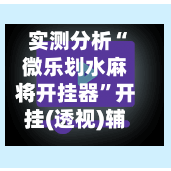 实测分析“微乐划水麻将开挂器”开挂(透视)辅助-第3张图片