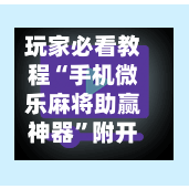 玩家必看教程“手机微乐麻将助赢神器”附开挂脚本详细步骤-第2张图片