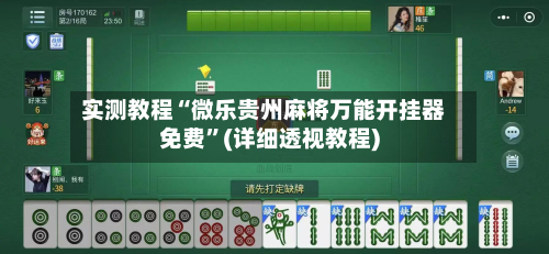 实测教程“微乐贵州麻将万能开挂器免费”(详细透视教程)-第3张图片