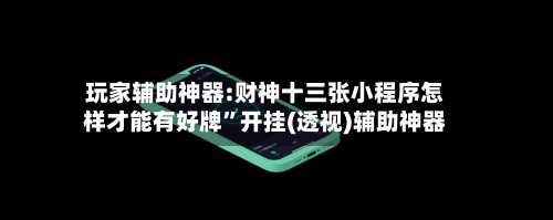 玩家辅助神器:财神十三张小程序怎样才能有好牌”开挂(透视)辅助神器-第2张图片