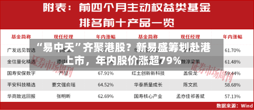 “易中天”齐聚港股？新易盛筹划赴港上市	，年内股价涨超79%-第3张图片