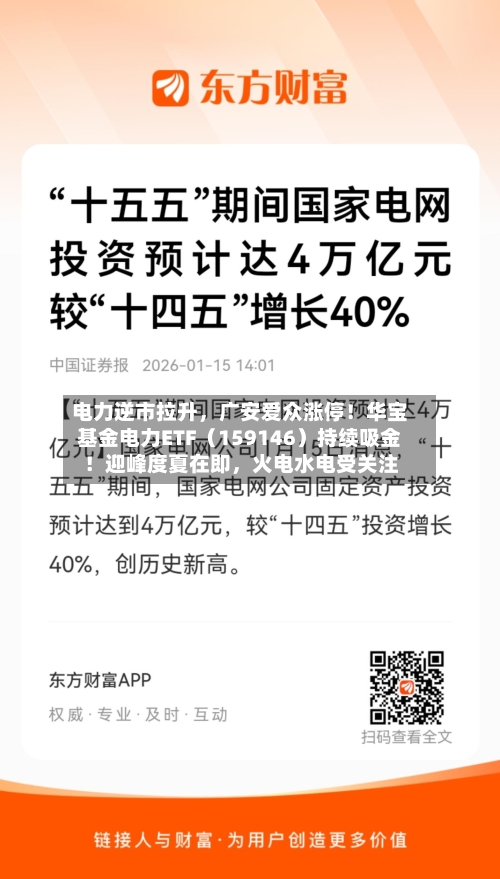电力逆市拉升，广安爱众涨停！华宝基金电力ETF（159146）持续吸金！迎峰度夏在即，火电水电受关注-第2张图片