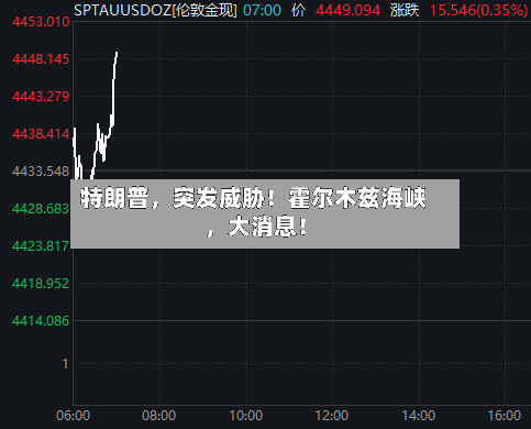 特朗普，突发威胁！霍尔木兹海峡	，大消息！-第2张图片