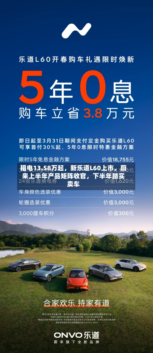 租电13.58万起，新乐道L60上市，蔚来上半年产品矩阵收官	，下半年踏实卖车-第3张图片