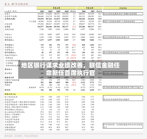 地区银行谋求业绩改善，联信金融任命新任首席执行官-第2张图片