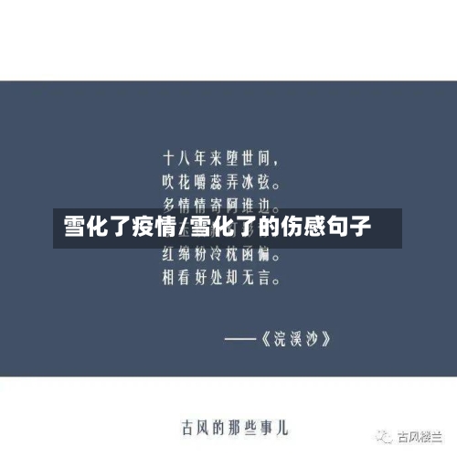 雪化了疫情/雪化了的伤感句子