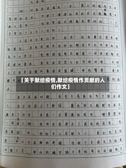 【关于献给疫情,献给疫情作贡献的人们作文】-第3张图片