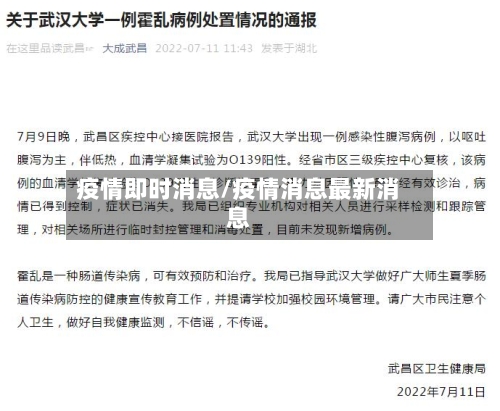 疫情即时消息/疫情消息最新消息