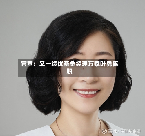 官宣：又一绩优基金经理万家叶勇离职