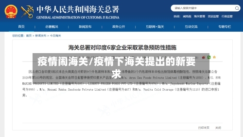 疫情闹海关/疫情下海关提出的新要求-第2张图片