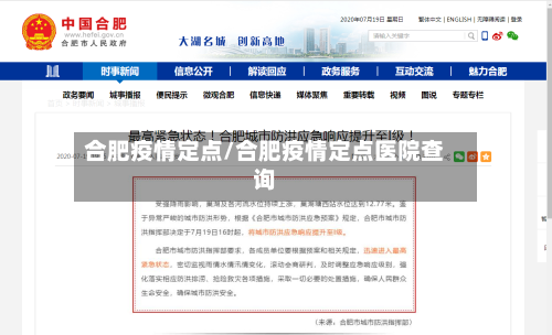 合肥疫情定点/合肥疫情定点医院查询