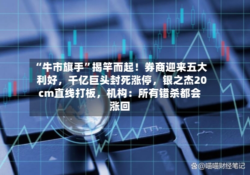 “牛市旗手”揭竿而起！券商迎来五大利好，千亿巨头封死涨停，银之杰20cm直线打板，机构：所有错杀都会涨回