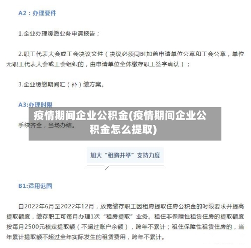 疫情期间企业公积金(疫情期间企业公积金怎么提取)