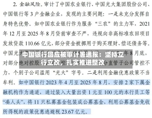 中国银行回应被审计署通报：坚持立行立改	，扎实推进整改-第2张图片
