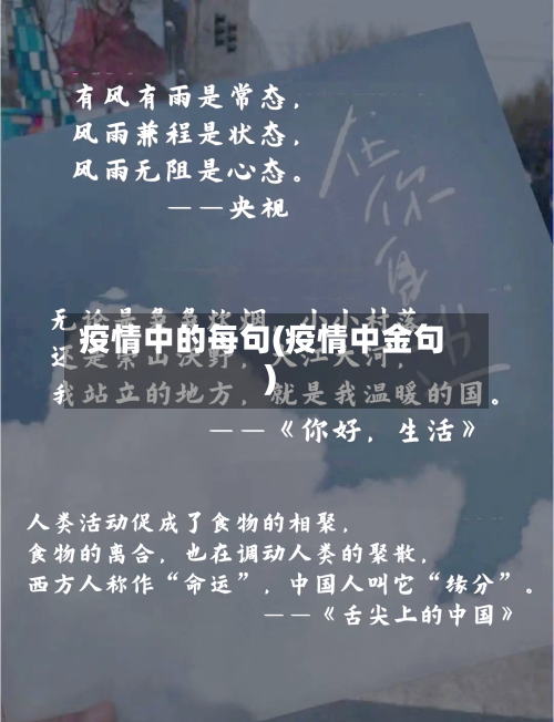 疫情中的每句(疫情中金句)